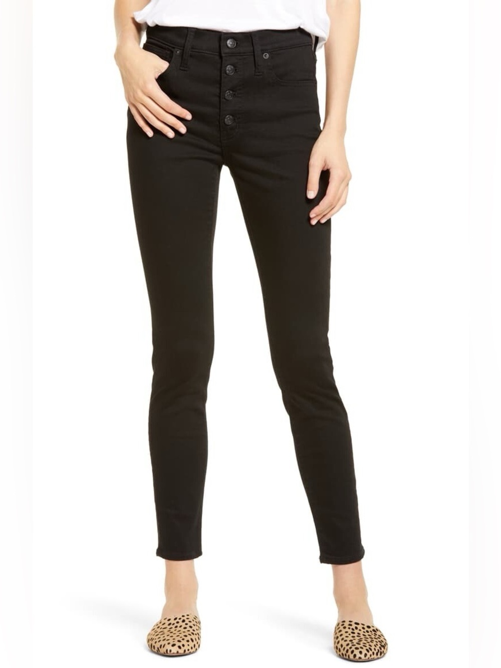Madewell 9" Mid-Rise Button Front High Waist Skinny Jeans